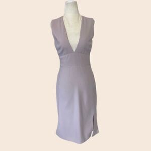 Lela Rose Taupe Mini Dress with Thigh Split Size 2